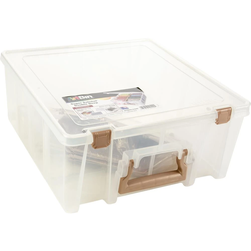 Artbin Super Satchel Double Deep W/Removable Dividers - Rose Gold Handle, Latch & Dividers 1 Artbin Super Satchel Double Deep W/Removable Dividers - Rose Gold Handle, Latch & Dividers