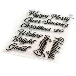 Pinkfresh Studio Clear Stamp Set 6"X8" - Brushed Sentiments Holiday