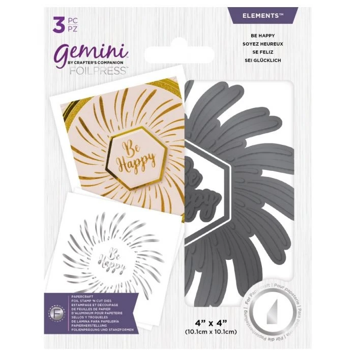 Gemini Foil Stamp ‘N’ Cut Elements Be Happy 1 Gemini Foil Stamp ‘N’ Cut Elements Be Happy