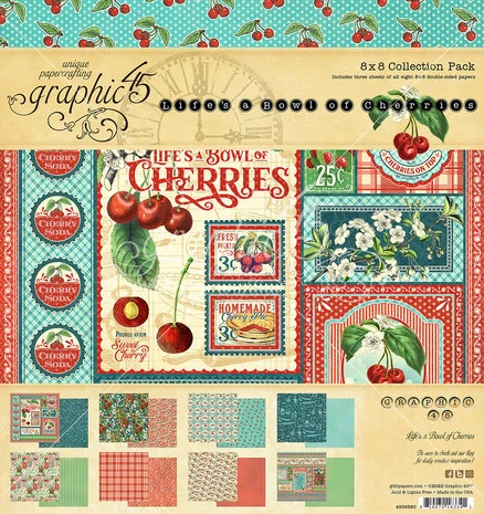 Graphic 45 - Life's A Bowl Of Cherries 8x8 Inch Collection Pack 1 Graphic 45 - Life's A Bowl Of Cherries 8x8 Inch Collection Pack