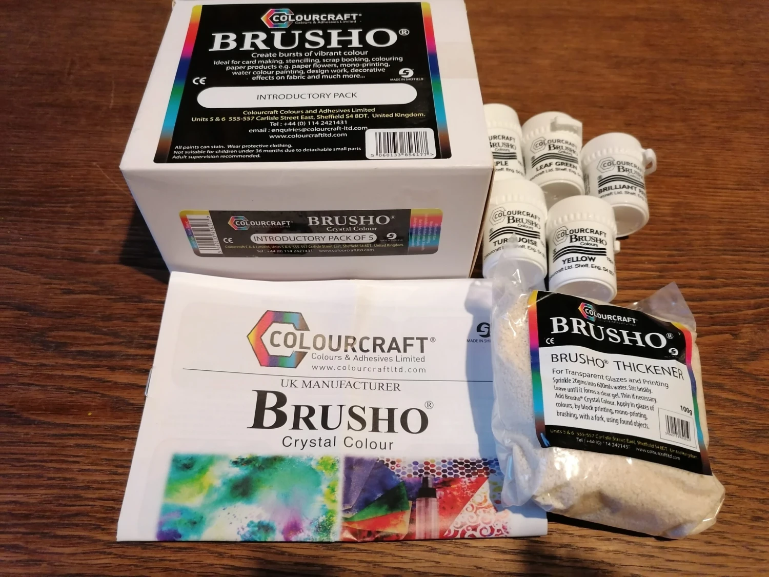 Brusho Fixed Assortment Intro Set - 5 Colours & Thickener 1 Brusho Fixed Assortment Intro Set - 5 Colours & Thickener