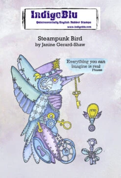IndigoBlu Steampunk Bird A6 Rubber Stamps