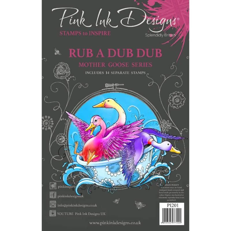 Pink Ink Designs Rub A Dub Dub 6 In X 8 In Clear Stamp Set 1 Pink Ink Designs Rub A Dub Dub 6 In X 8 In Clear Stamp Set