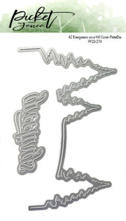 Picket Fence Studios - A2 Evergreens On A Hill 4x6 Inch Cover Plate Dies