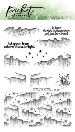 Picket Fence Studios - Find Your Northern Lights 4x6 Inch Clear Stamps 1 Picket Fence Studios - Find Your Northern Lights 4x6 Inch Clear Stamps
