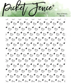 Picket Fence Studios - Flow Of Hearts 4x4 Inch Clear Stamps