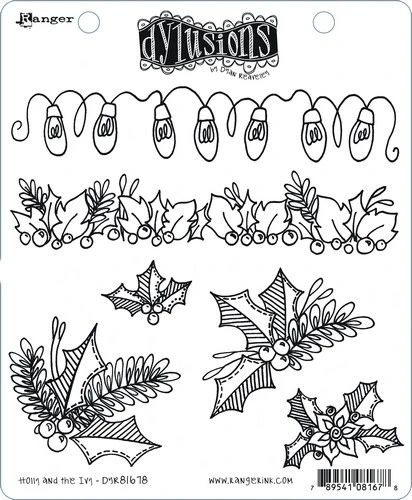 Ranger Dylusions Cling Stamp Set Christmas Holly And The Ivy 1 Ranger Dylusions Cling Stamp Set Christmas Holly And The Ivy