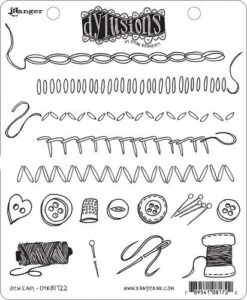 Ranger Dylusions Cling Stamp Set Sew Easy