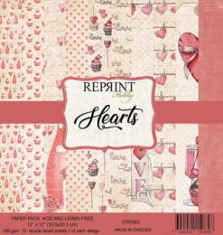 Reprint - Hearts 12x12 Inch Paper Pack