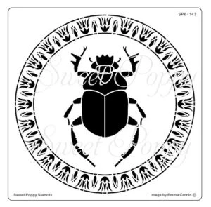Sweet Poppy Stencil: Scarab Beetle 1 Sweet Poppy Stencil: Scarab Beetle