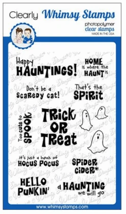 Whimsy Stamps - Spirited Sentiments Clear Stamps