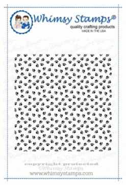 Whimsy Stamps - Puppy Paws Background Rubber Cling Stamp