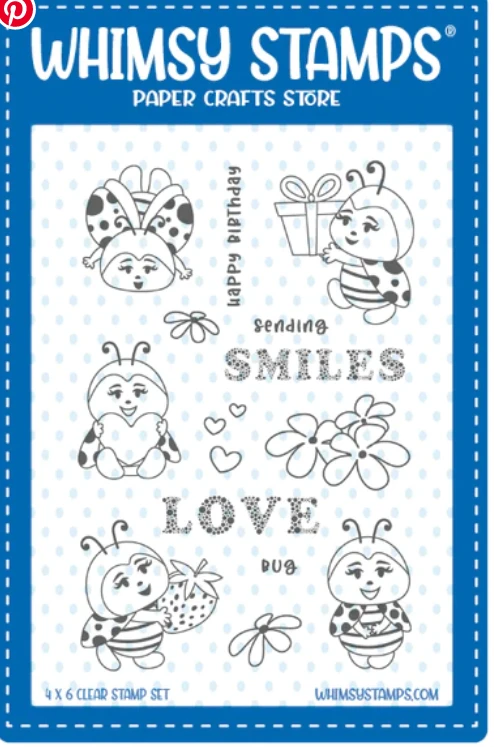 Whimsy Stamps - Lady Bugs Clear Stamps 1 Whimsy Stamps - Lady Bugs Clear Stamps