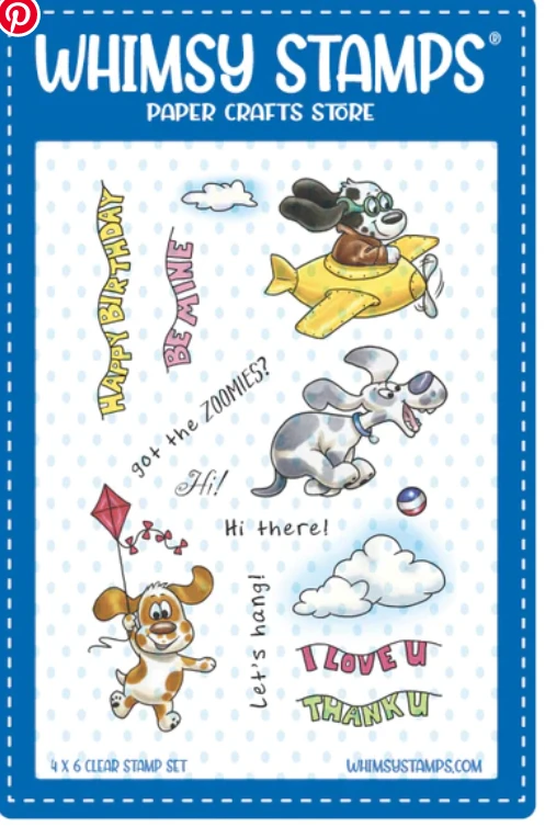 Whimsy Stamps - Doggie Flight Clear Stamps 1 Whimsy Stamps - Doggie Flight Clear Stamps