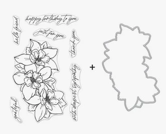 Hero Arts Clear Stamp & Die Combo - Wild Columbine Bundle 1 Hero Arts Clear Stamp & Die Combo - Wild Columbine Bundle