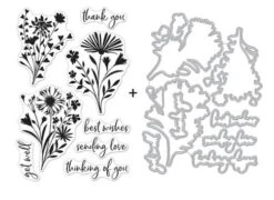 Hero Arts Clear Stamp & Die Combo - Floral Imprints Bundle