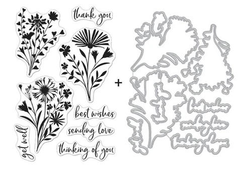 Hero Arts Clear Stamp & Die Combo - Floral Imprints Bundle 1 Hero Arts Clear Stamp & Die Combo - Floral Imprints Bundle