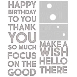 Sizzix Thinlits Die Set 7PK Bold Text #1