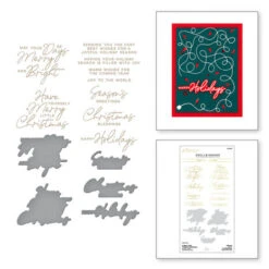 Spellbinders - A Merry Little Christmas Sentiments Glimmer Hot Foil Plate & Die Set