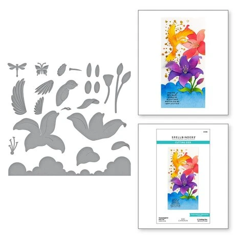 Spellbinders - Hummingbird And Lily Etched Dies 1 Spellbinders - Hummingbird And Lily Etched Dies