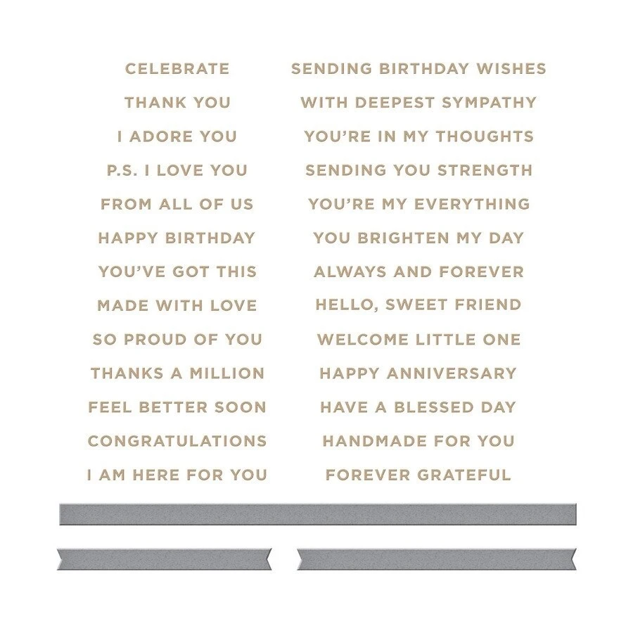 Spellbinders Mini Everyday Sentiments Glimmer Hot Foil Plate & Die Sets 1 Spellbinders Mini Everyday Sentiments Glimmer Hot Foil Plate & Die Sets