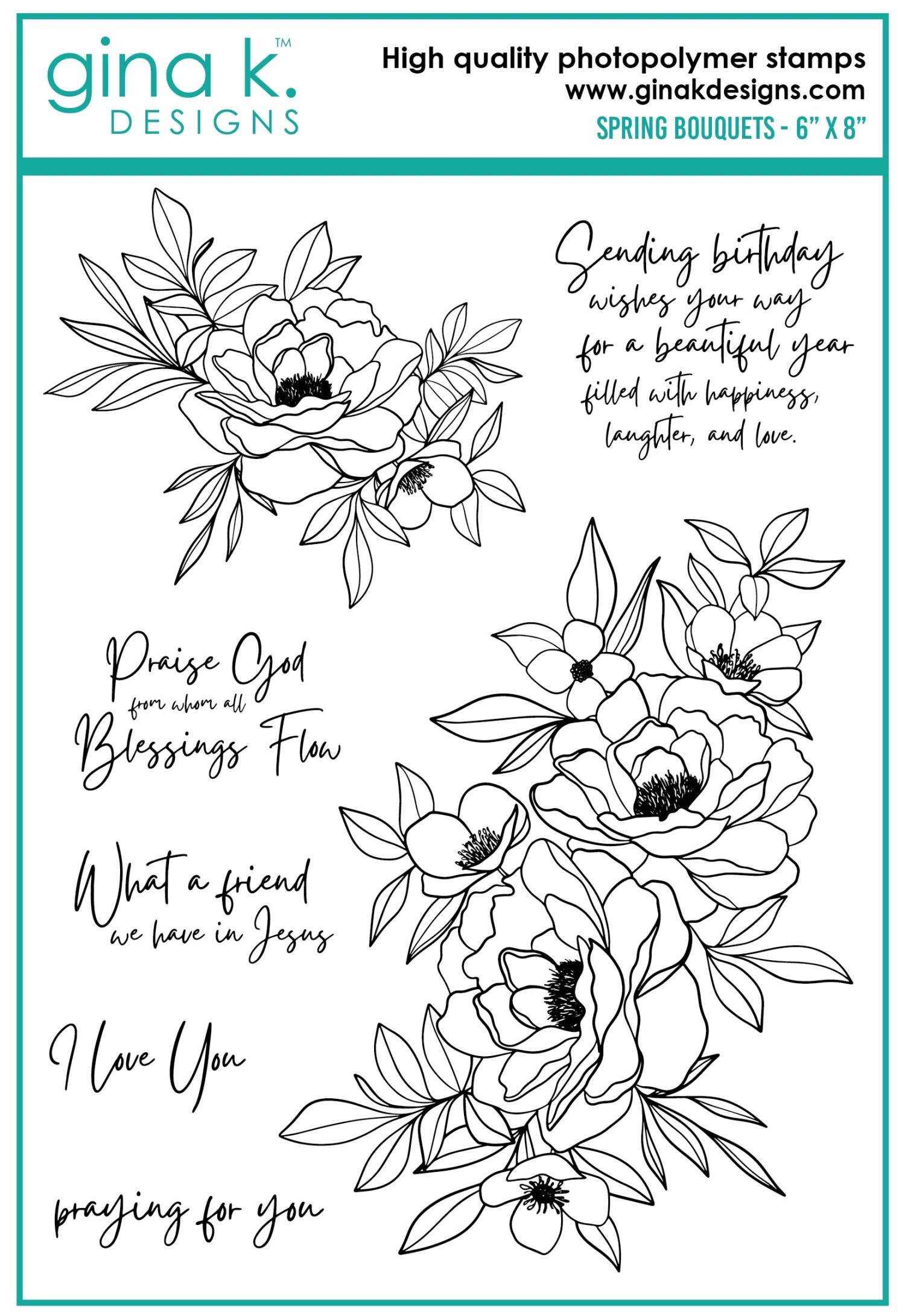 Gina K Designs - STAMPS- Spring Bouquets 1 Gina K Designs - STAMPS- Spring Bouquets