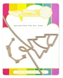 Waffle Flower - Outlined Pine Tree Foil Plate